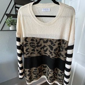 Pink Lily x Living My Best Style cheetah sweater